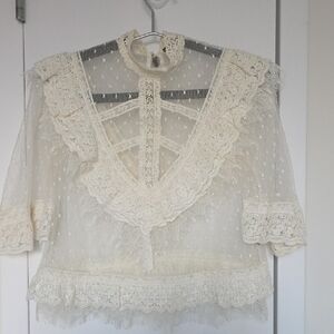 The Kooples Cream Lace Blouse